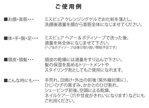 スーパーモイストゲルのご使用例